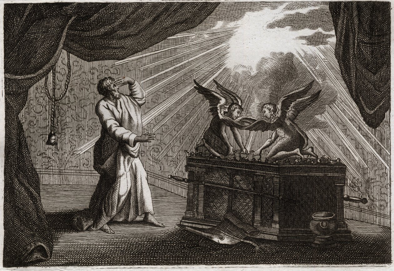 Bible of Royaumont, Gamla testamentet: Förbundets ark. Figur av arken. Illustration från 1811. av Unknown artist