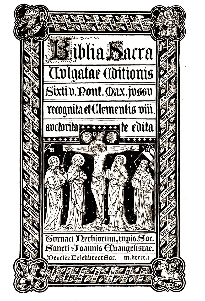 The Sacred Bible, Tournai 1881 - The Holy Bible Max. På order av den reviderade utgåvan av Clement VIII redigerade du av Unknown artist
