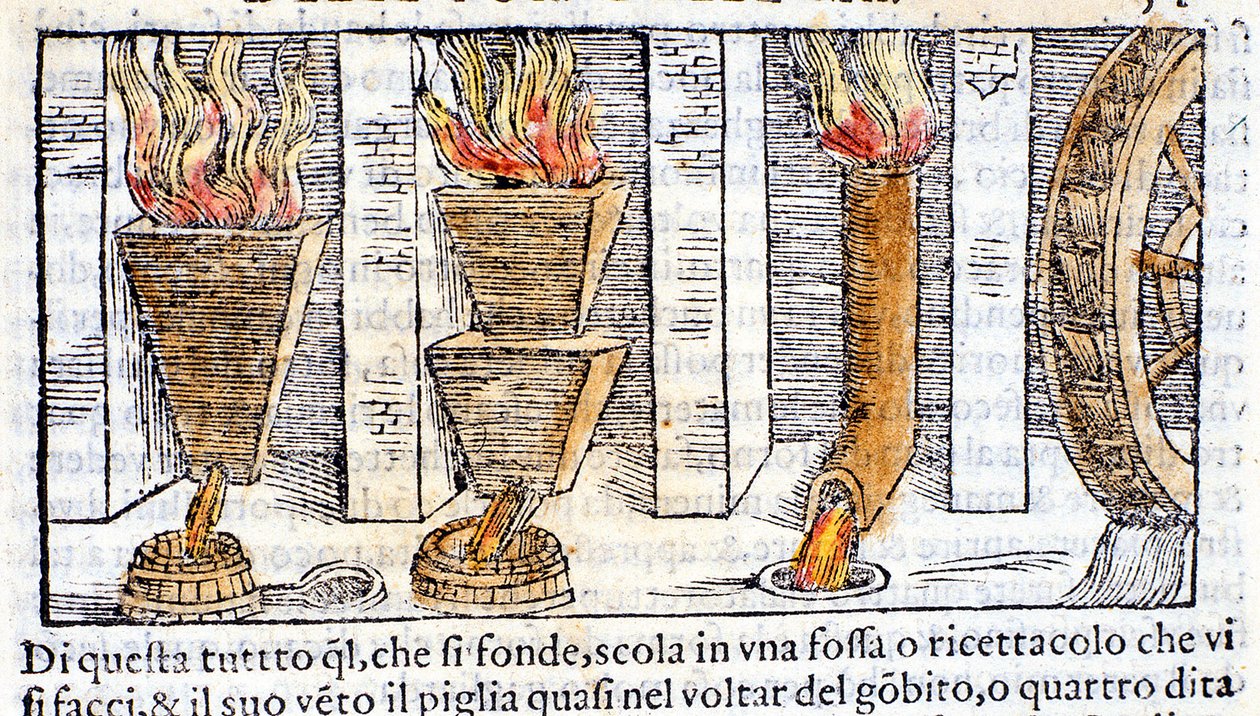 Masugn - i "Pirotechnica" i Biringuccio av Unknown artist