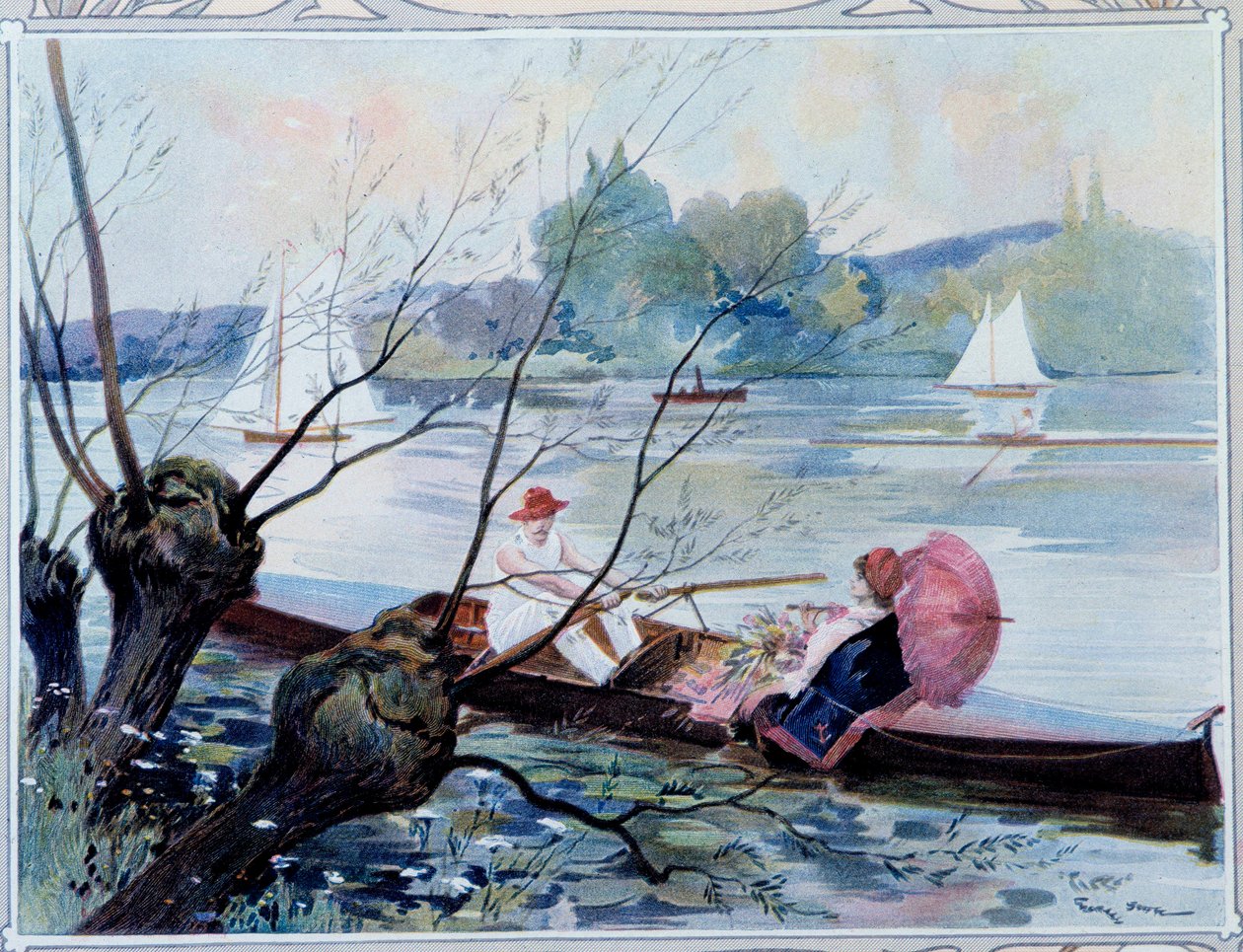 Båtpromenad av Unknown Artist