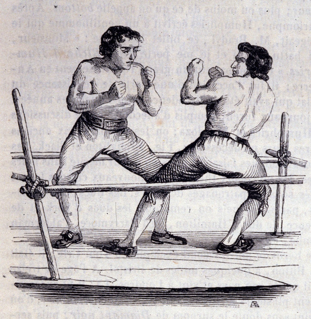 Boxarna Daniel Mendoza (1764-1836) och Richard Humphries (Humphreys) 1790. Gravyr från 1800-talet av Unknown artist