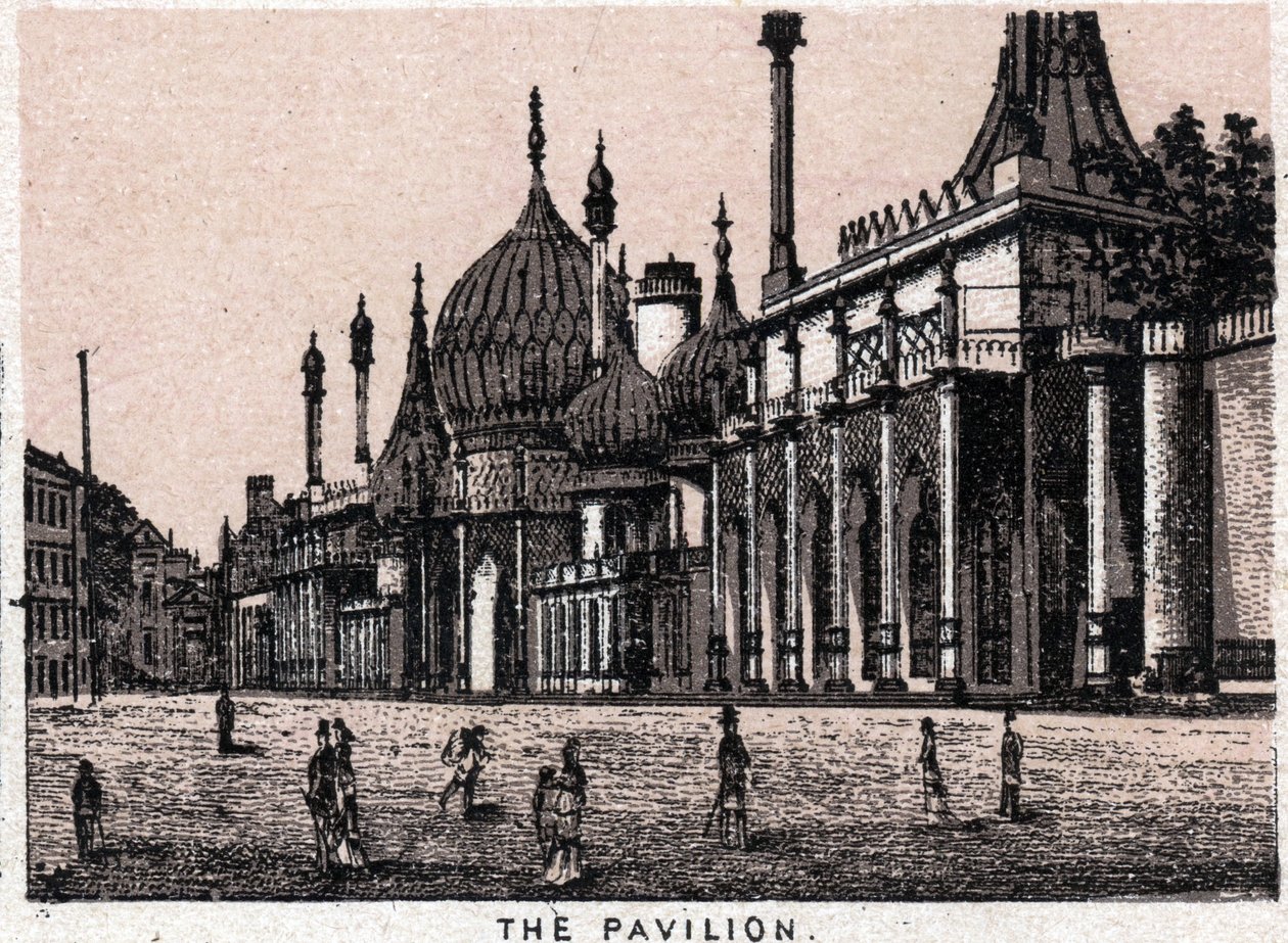 Brighton, England: utsikt över paviljongen. i "" Världen illustrerar 168 vyer"" Odaterat (slutet av 1800-talet) av Unknown artist
