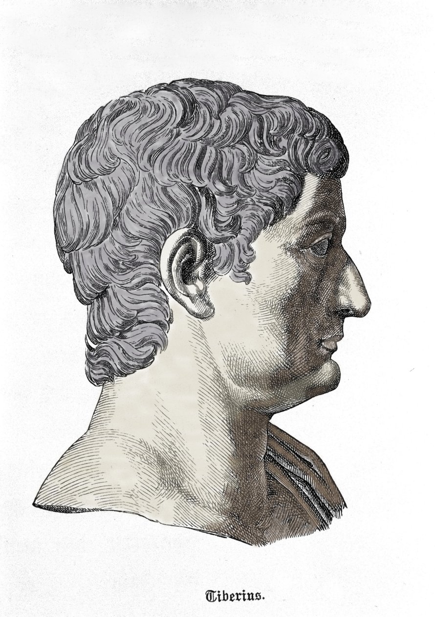 Byst av Tiberius (42 f.Kr. - 37 e.Kr.). av Unknown artist
