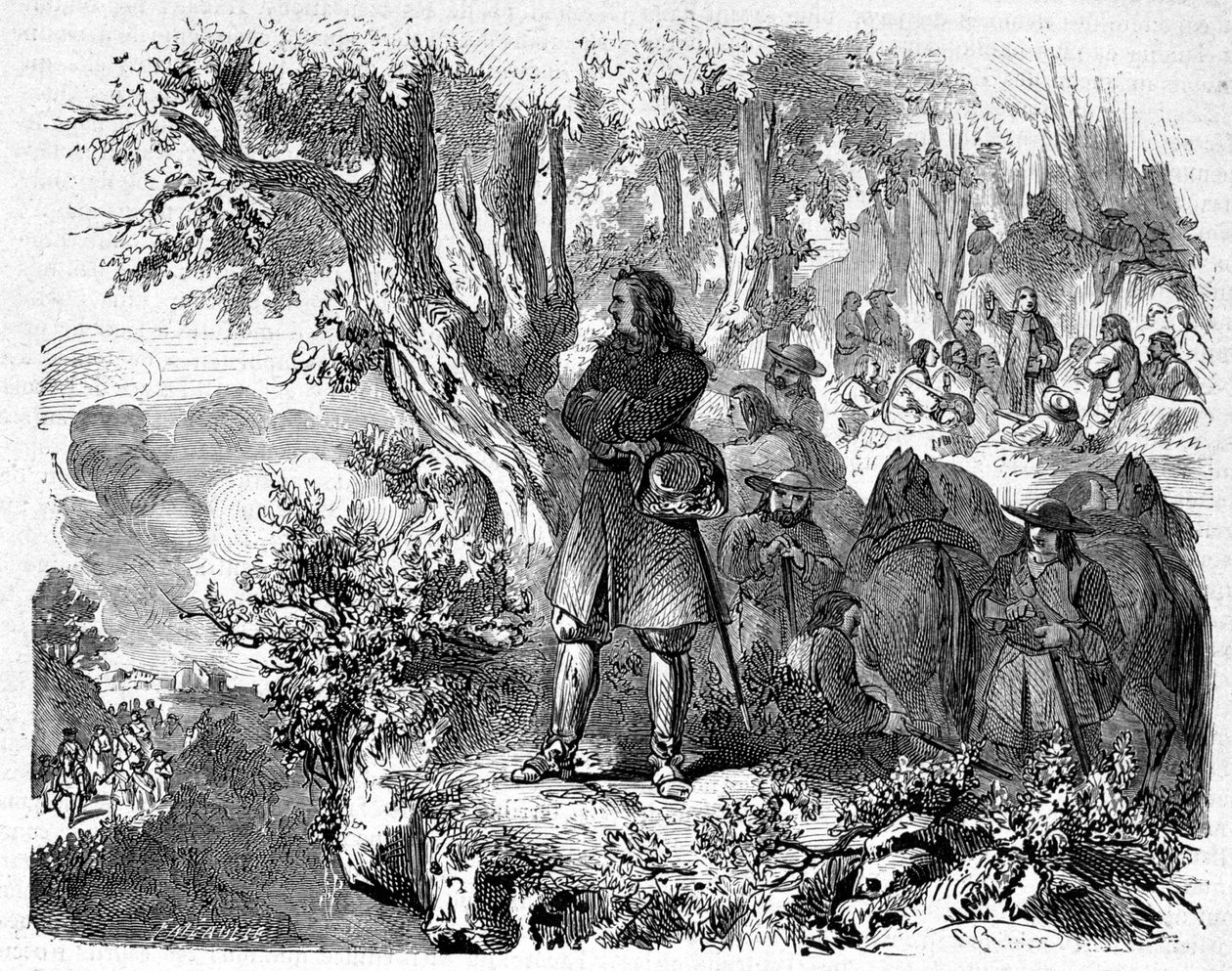Camisards i Cevennerna. 1800-talsgravyr. av Unknown artist