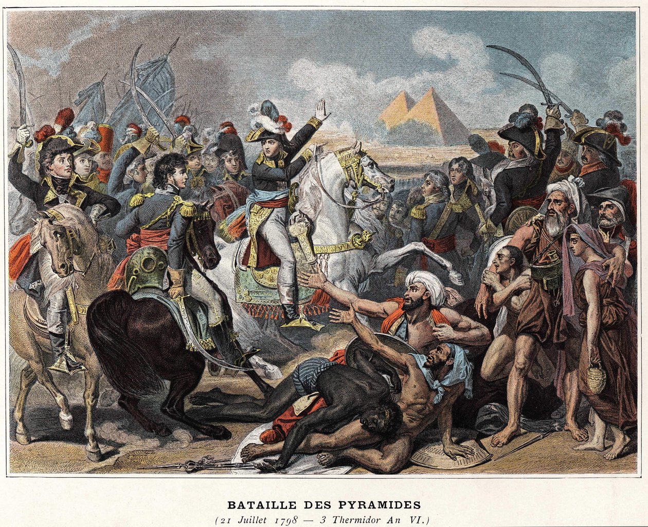 Kampanj (expedition) i Egypten (1798-1801): Slaget vid pyramiderna, 21 juli av Unknown artist