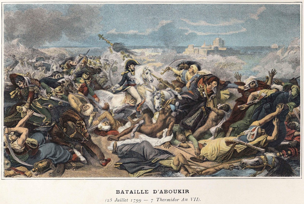 Kampanj (expedition) i Egypten (1798-1801): Joachim Murat (1767-1815) under slaget vid Aboukir, 25 juli av Unknown artist