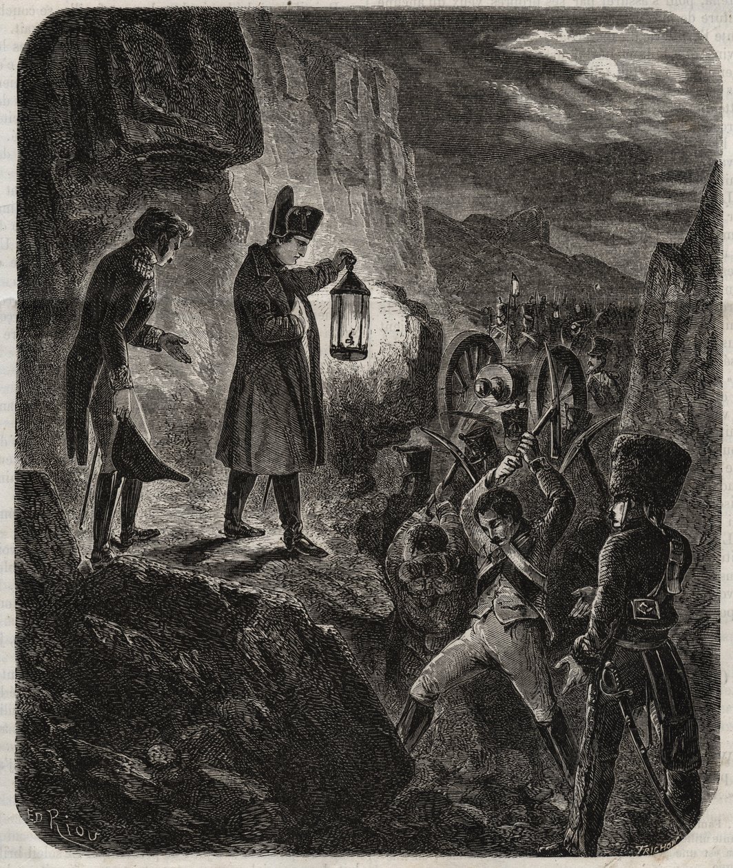 Preussens och Polens kampanj: Kejsar Napoleon I (1769-1821) på tröskeln till slaget vid Iena och Auerstaedt 14/10/1805 - Kejsar Napoleon I natten före slaget vid Jena-Auerstedt (Jena Auerstedt) mot den preussiska armén den 14 oktober 1805 - Nap av Unknown artist
