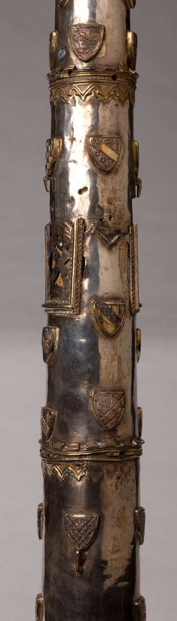 Ljusstake (?), silversmide, detalj av Unknown artist