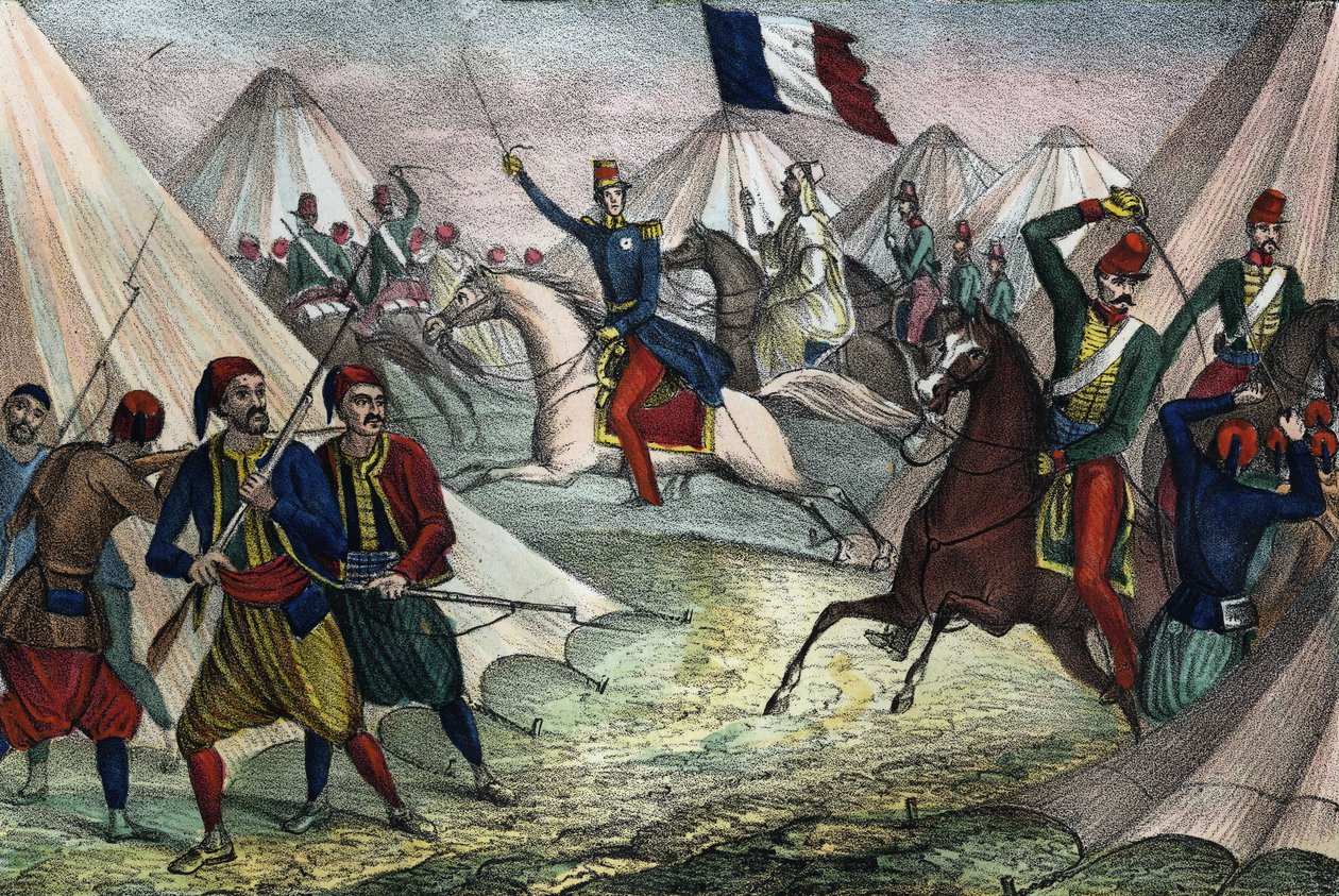 Fångst av Smalla av Abd-el-Kader i Algeriet den 16 maj 1843 av hertigen av Aumale. I "" Storia d