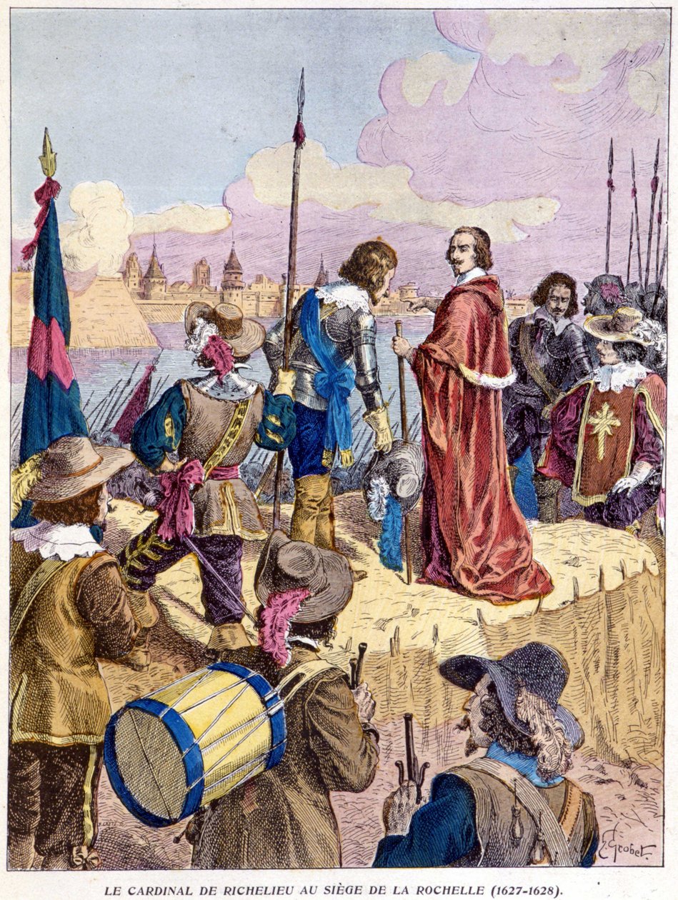 Kardinal Richelieu vid belägringen av La Rochelle (1627 - 1628) av Unknown artist