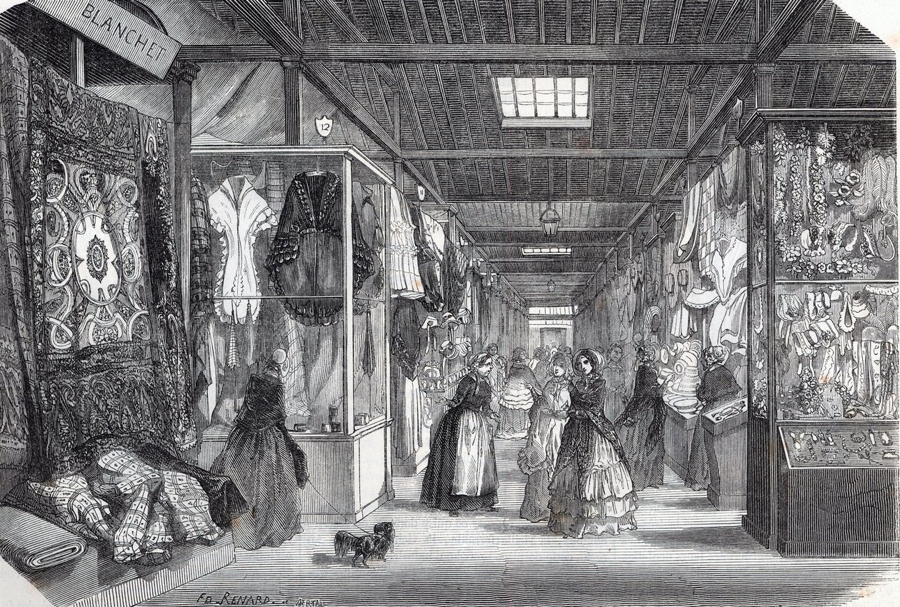 Carre du Palais Royal (Palais-Royal) i Paris på 1800-talet - Gravyr i "" Tableau-de-Paris"" av Edmond Texier 1852 av Unknown artist