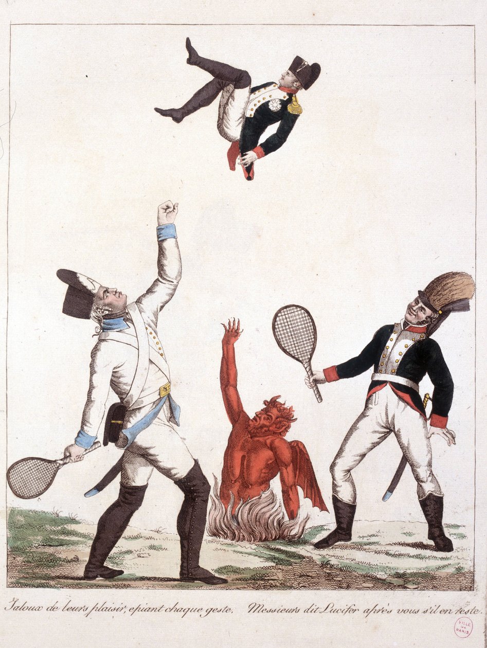 Tecknad film om Napoleon Bonaparte - i Napoleon I, karikatyrer, dummysamling. 1814 - 1815. B.H.V.P. av Unknown artist