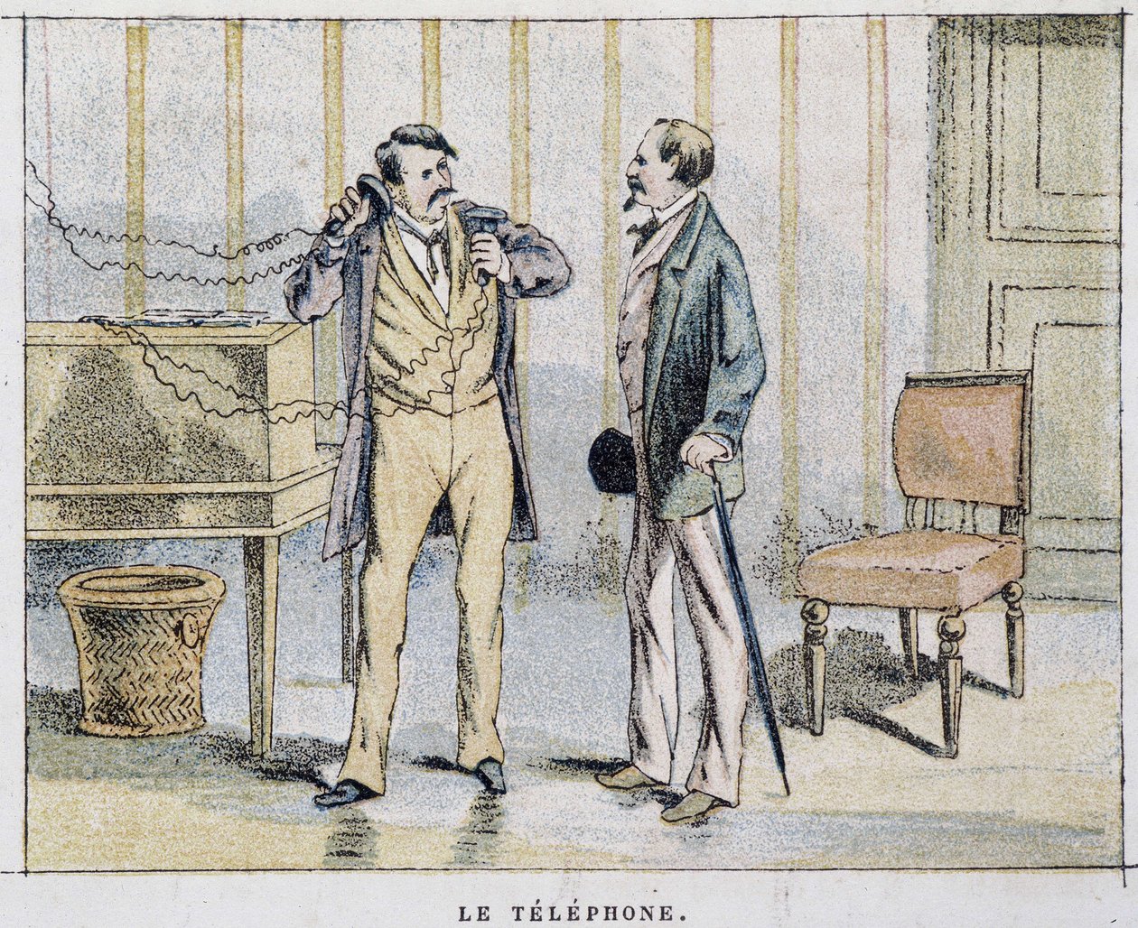 Tecknad bild på telefonen av Unknown artist