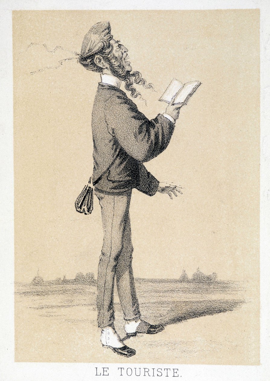 Tecknad film av en engelsk turist omkring 1866. av Unknown artist