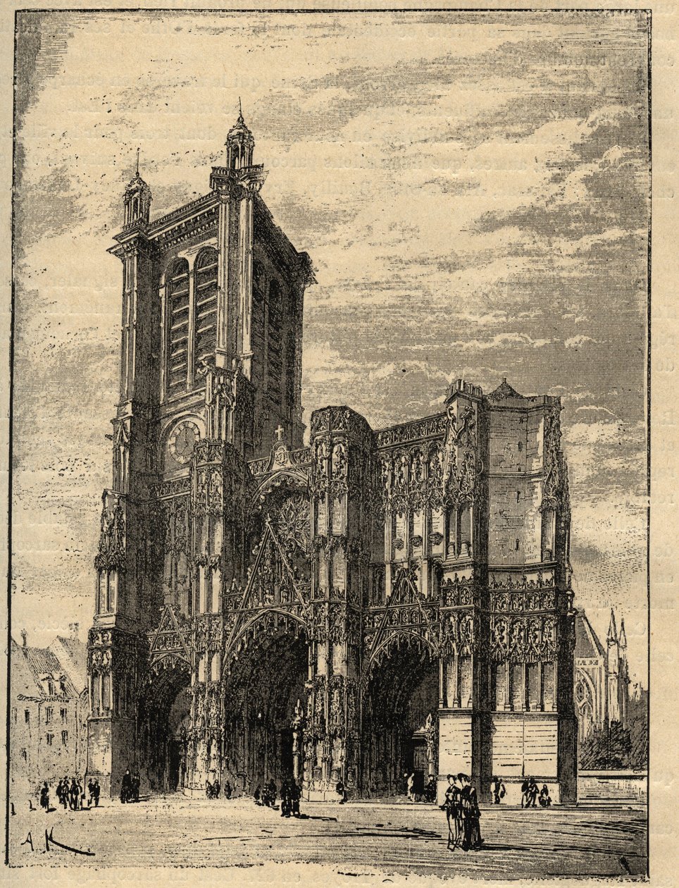 Cathedrale Saint-Pierre-et-Saint-Paul de Troyes - Champagne-Ardennes - gravyr i "" PATRIE" - PECTUREQUIREQUE BESKRIVNING AV FRANKRIKE I 6 VOLYER AV LUCIEN HUARD - slutet 19:e av Unknown artist