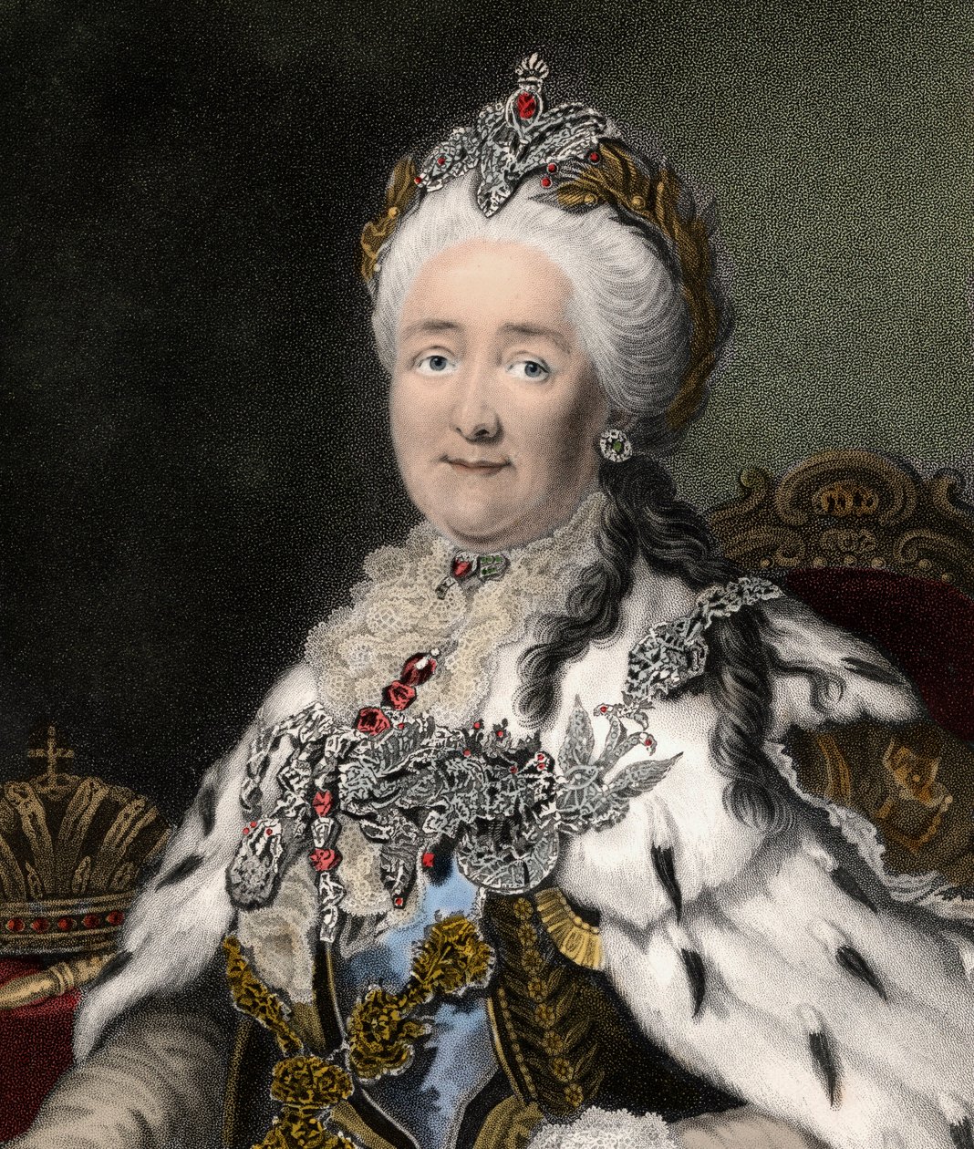 Katarina II den stora 1729-1796 - gravyr - 1800-talet av Unknown artist