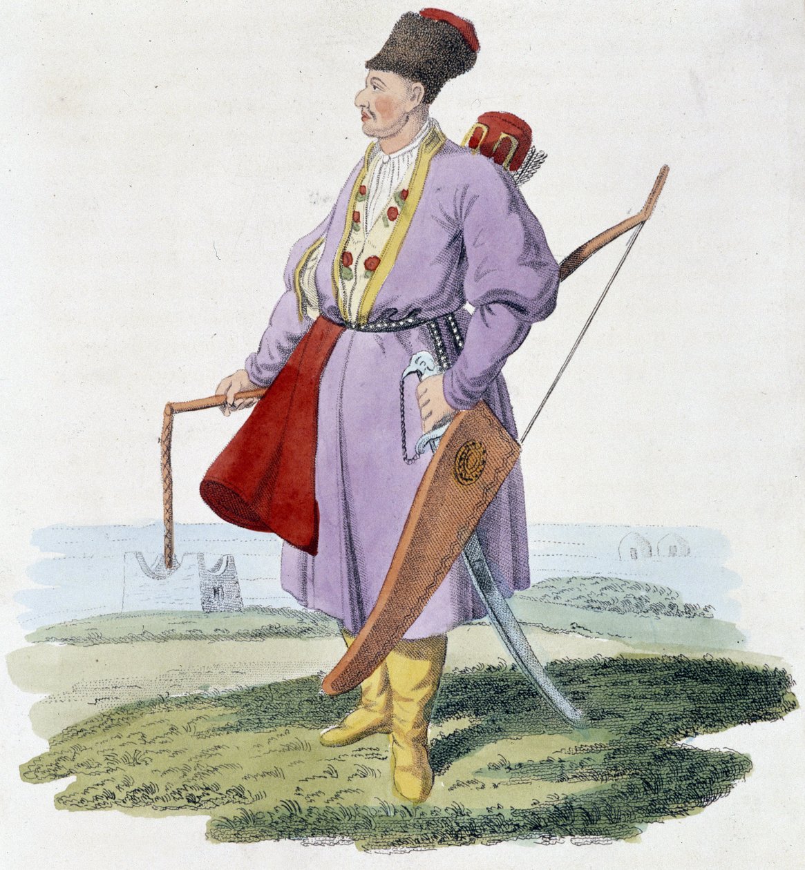 Centralasiatisk krigare, deb. 1800-talet av Unknown artist