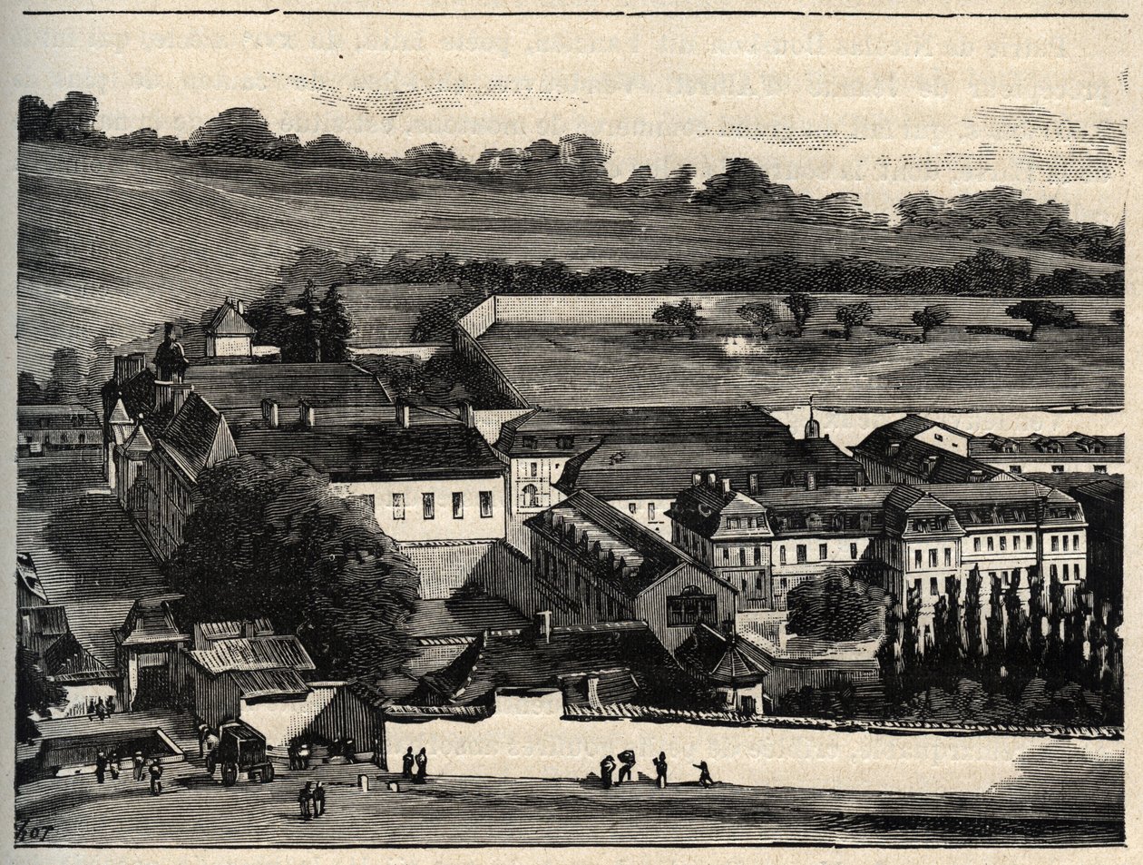 Central House of Clairvaux (fängelset i Clairvaux) - Champagne-Ardenne - gravyr i "" PATRIE" - PACUREQUIREQUE BESKRIVNING AV FRANKRIKE I 6 VOLYER AV LUCIEN HUARD - slutet av 1800-talet av Unknown artist