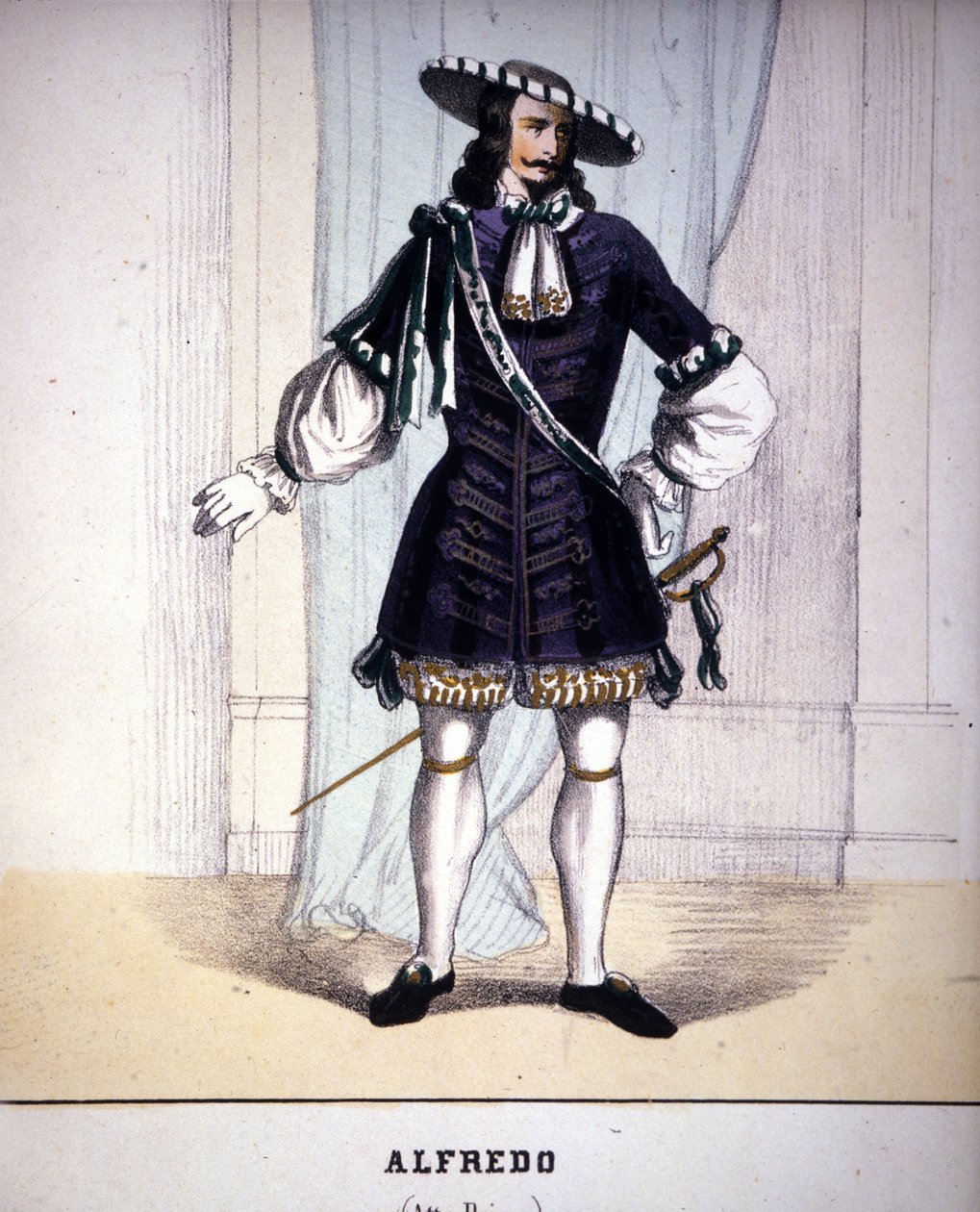 Karaktär av Alfredo Germont i "La Traviata" "av Giuseppe Verdi. av Unknown artist