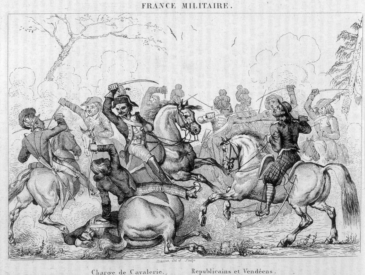 Anklagelse för kavalleriet - Republikaner och Vendéens. av Unknown artist