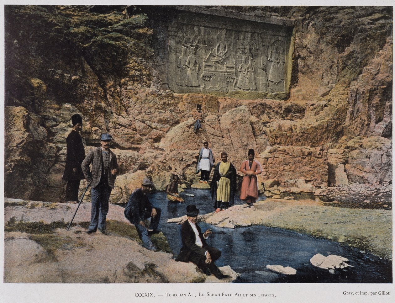 Chechan Alia, Shah Fath Ali och hans barn besöker ett egyptiskt monument av Unknown artist