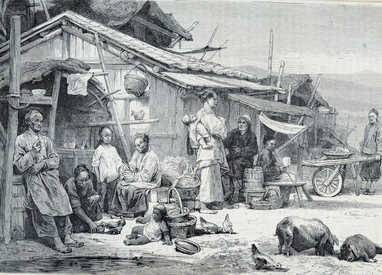 Kinesisk fiskeby i Kalifornien av Unknown artist