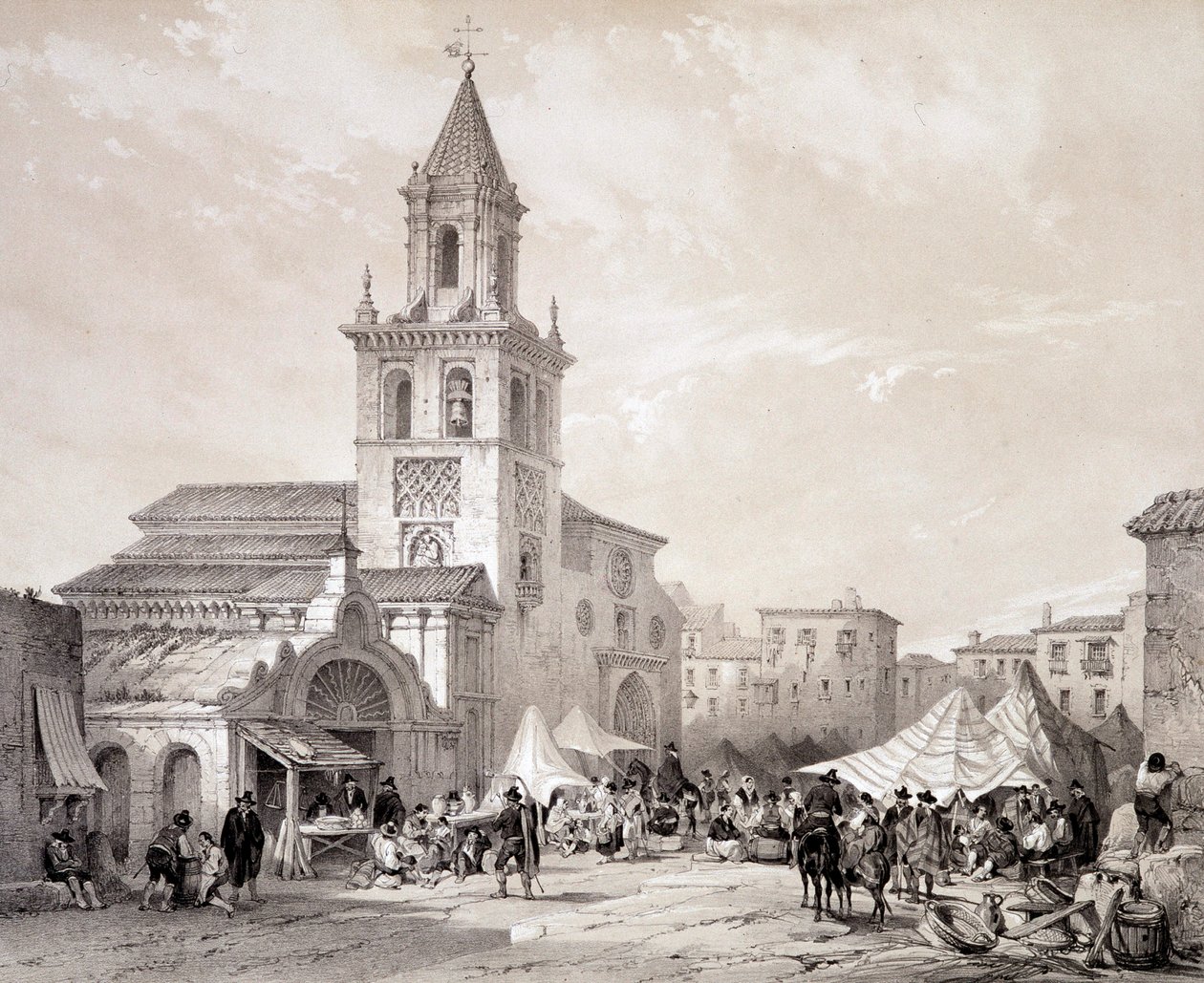 Kyrkan Feria i Sevilla, "" Konstnärliga och monumentala Spanien med berömda platser och monument i Spanien"" av Don Genaro Perez de Villa av Unknown artist