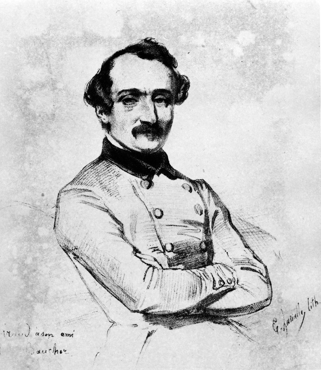Cirque: porträtt av Francois Baucher - frontispice, i "" Complete Works of Baucher"" av Unknown artist