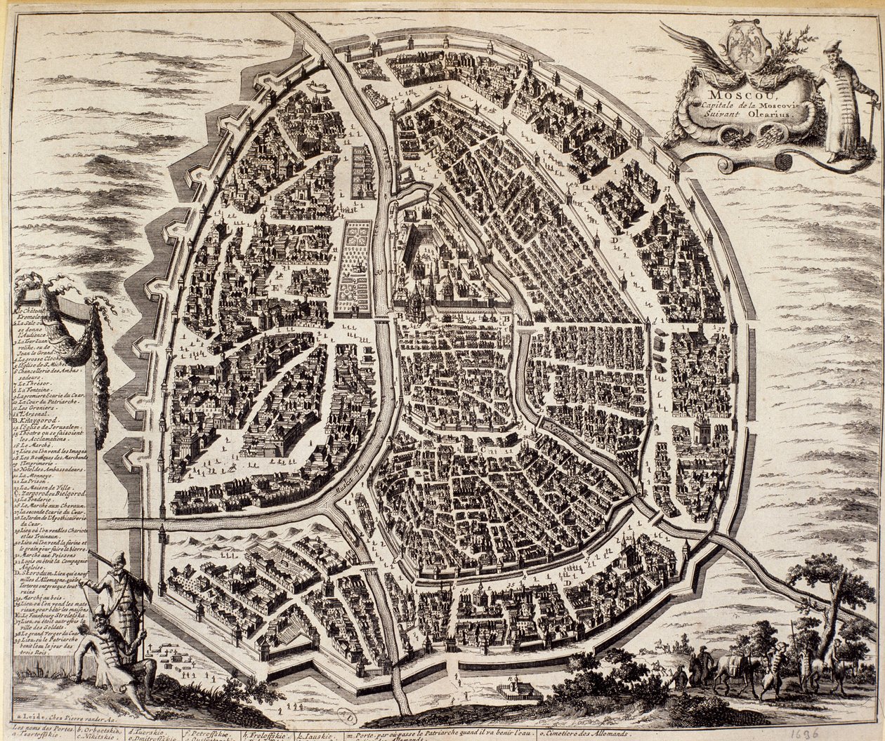 Stadskarta över Moskva på 1600-talet. av Unknown artist