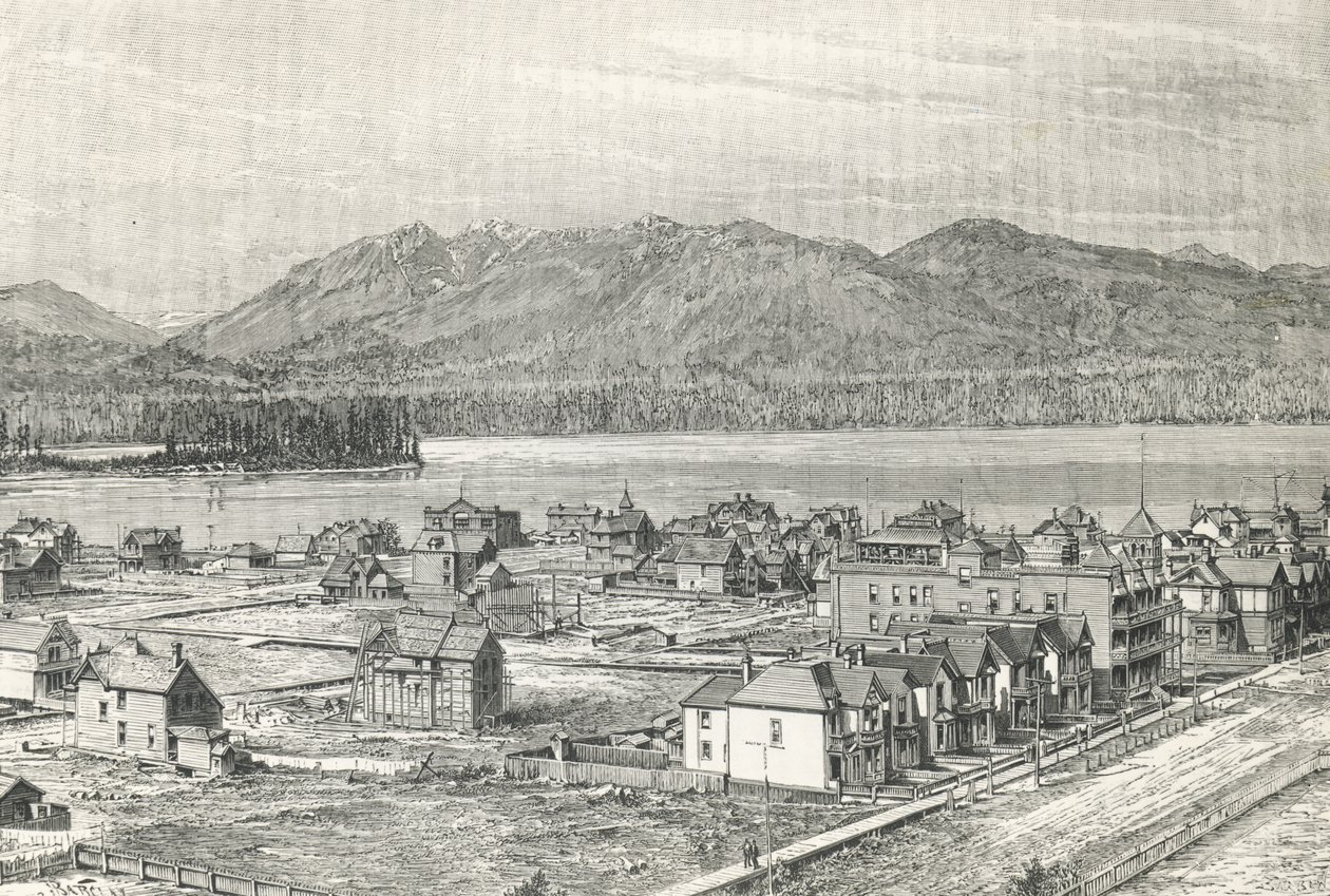 Staden Vancouver, gravyr, Kanada av Unknown artist