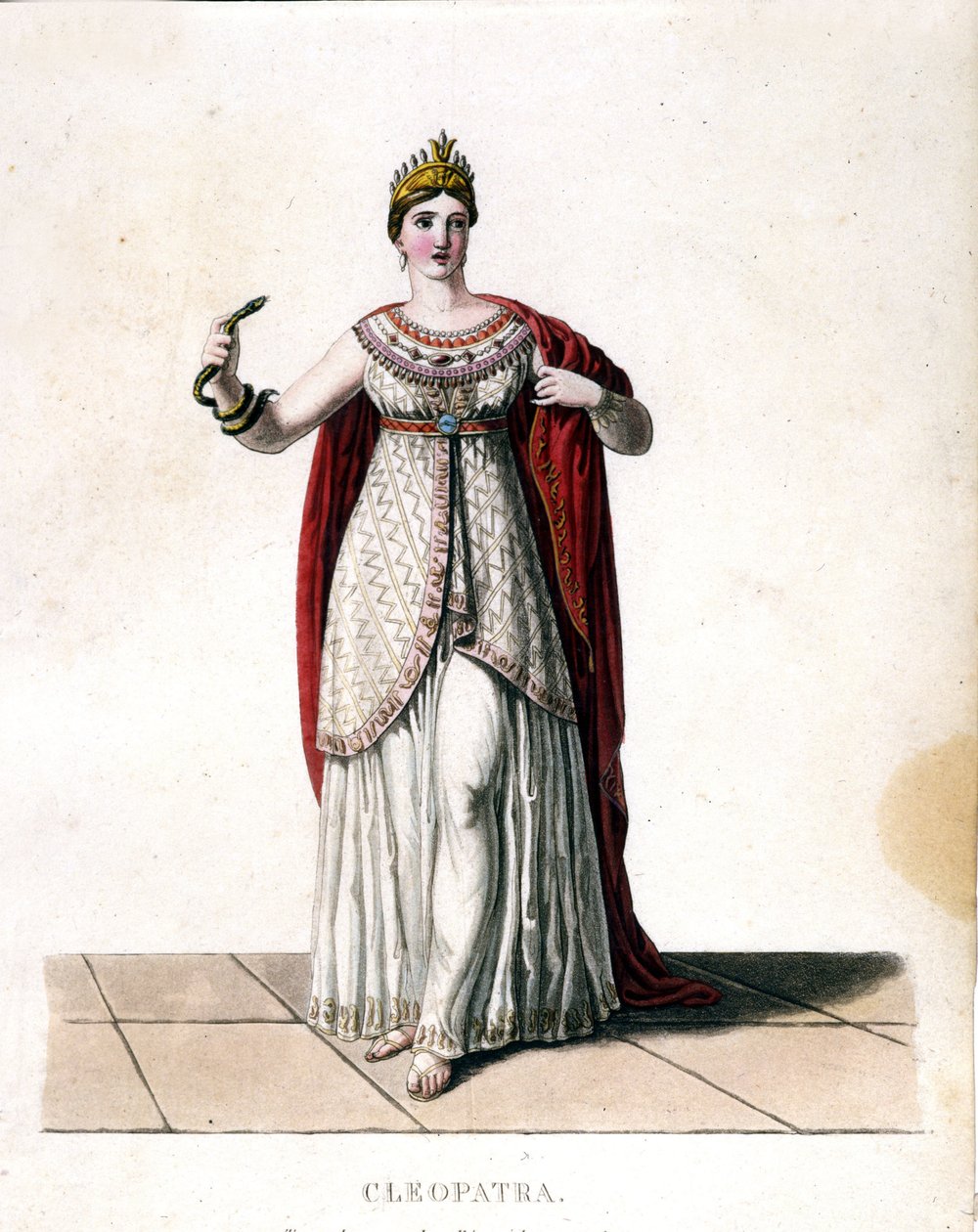 Cleopatra (-69 - -30) med en orm. av Unknown artist