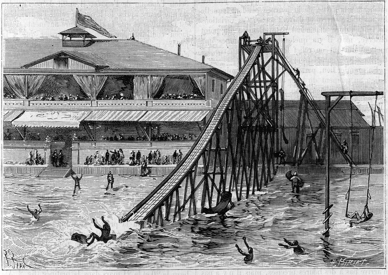 Coaster i Bridgeport, Connecticut, USA. i "La Nature. Översyn av vetenskaper och deras tillämpningar för konst och industri.” 1888 av Unknown artist