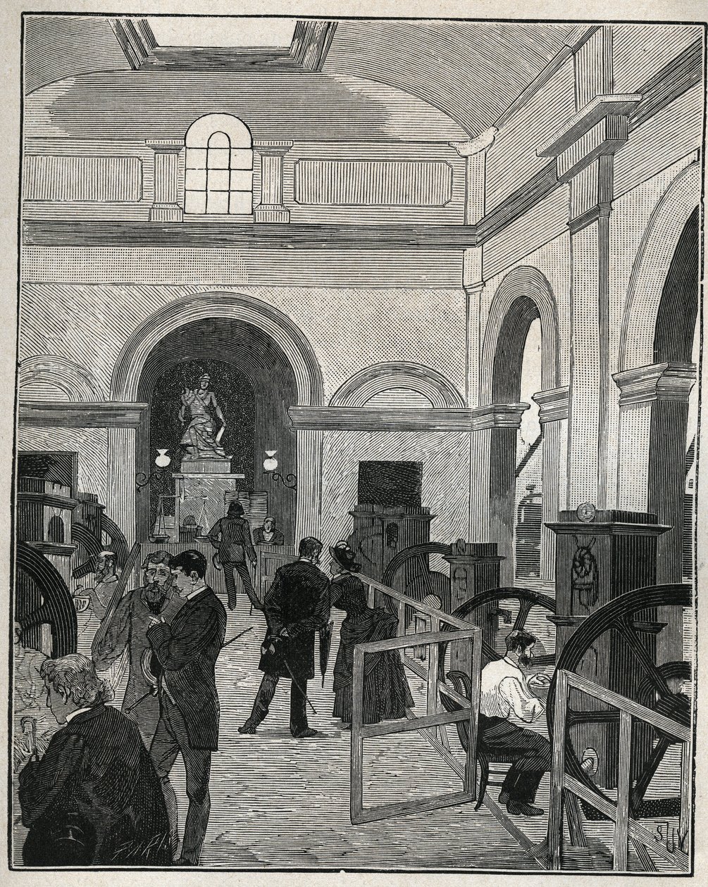 Myntverkstad på Monnaie de Paris. Gravyr från 1885 i "" Les arts et professions illustrés"" av Adolphe BITARD. av Unknown artist