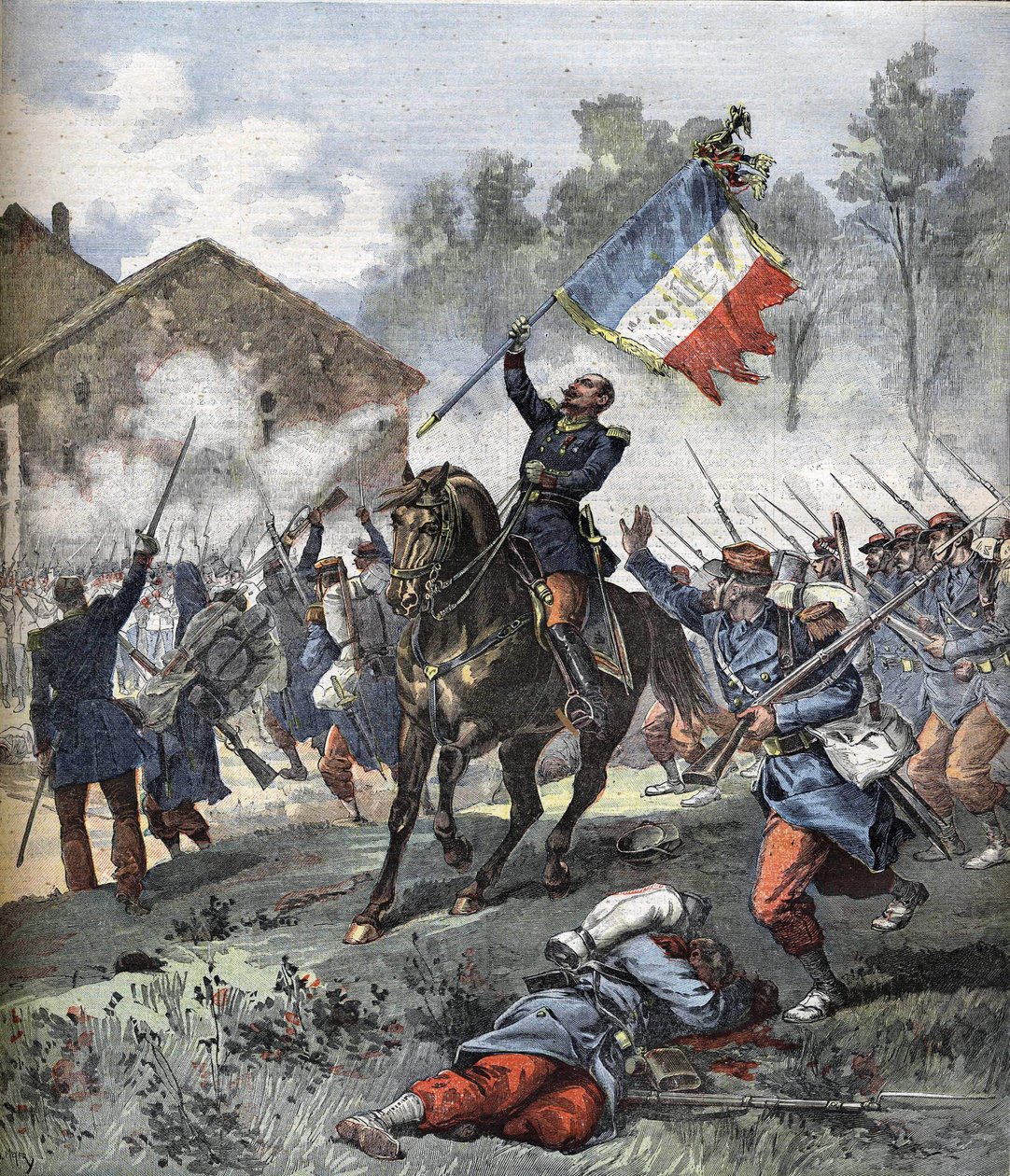 Överste de Malleville dog i slaget vid Solférino den 24 juni 1859. av Unknown artist