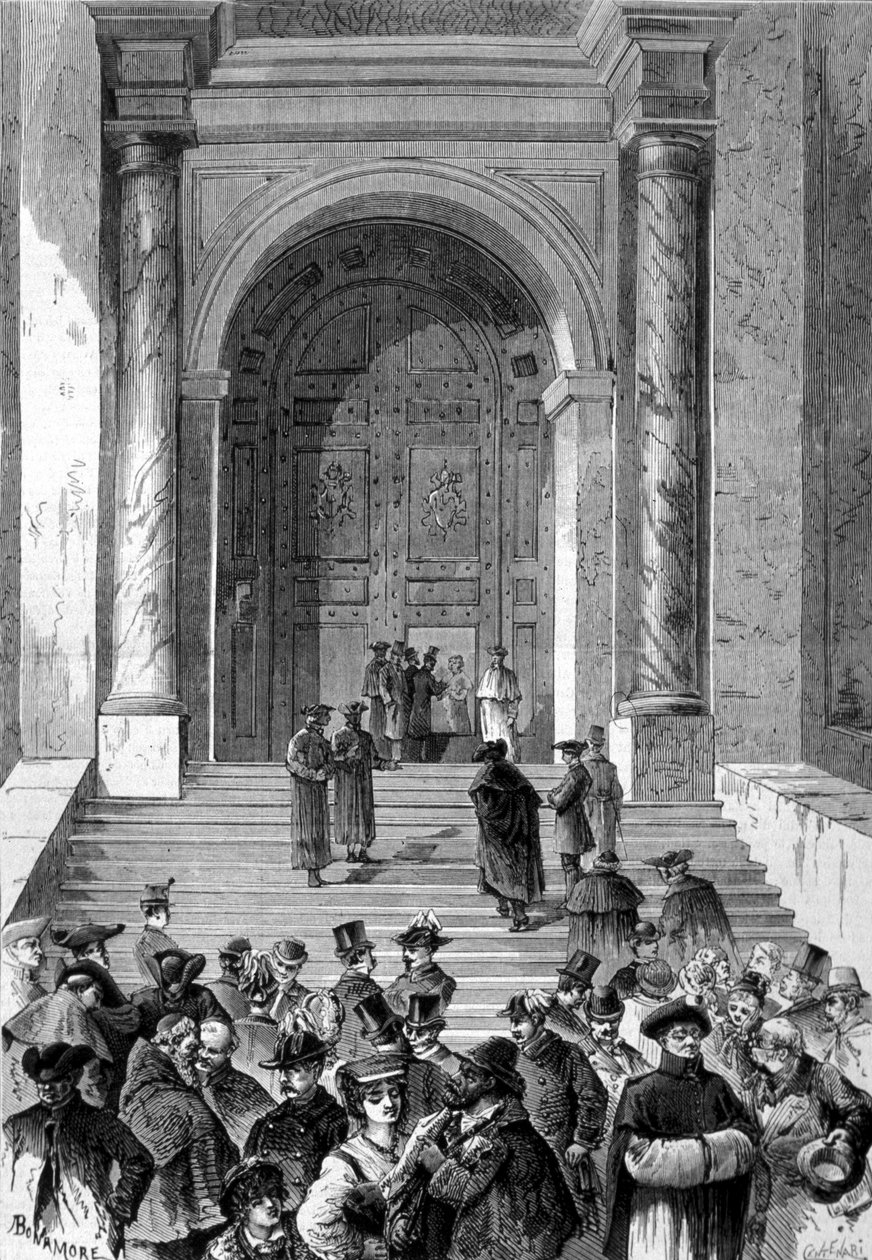 Konklaven där påven Leon XIII. 1878 valdes. av Unknown artist