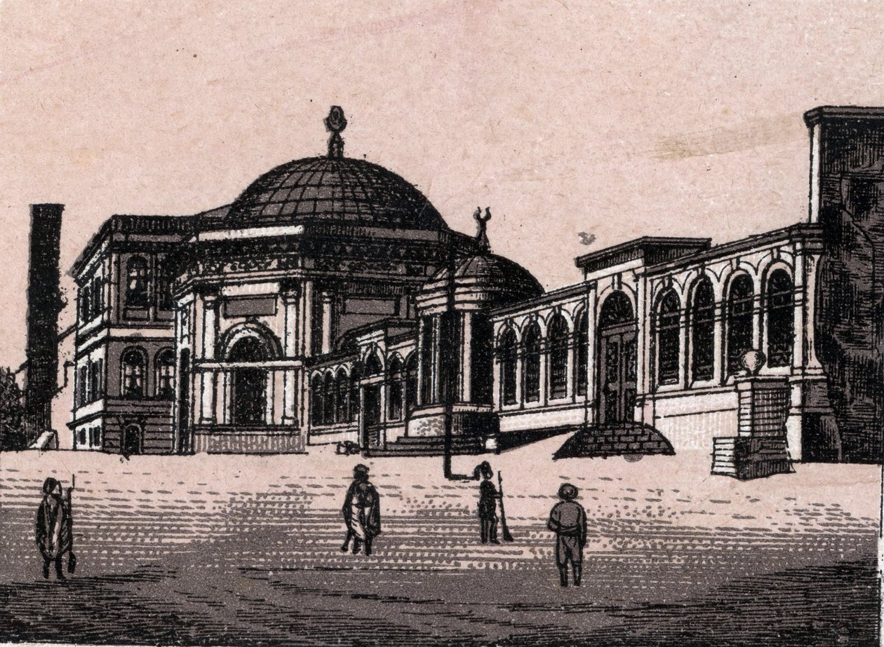 Konstantinopel, Turkiet: utsikt över Brulee-kolonnen (bränd kolumn). i "" Världen illustrerar 168 vyer"" Odaterat (slutet av 1800-talet) av Unknown artist