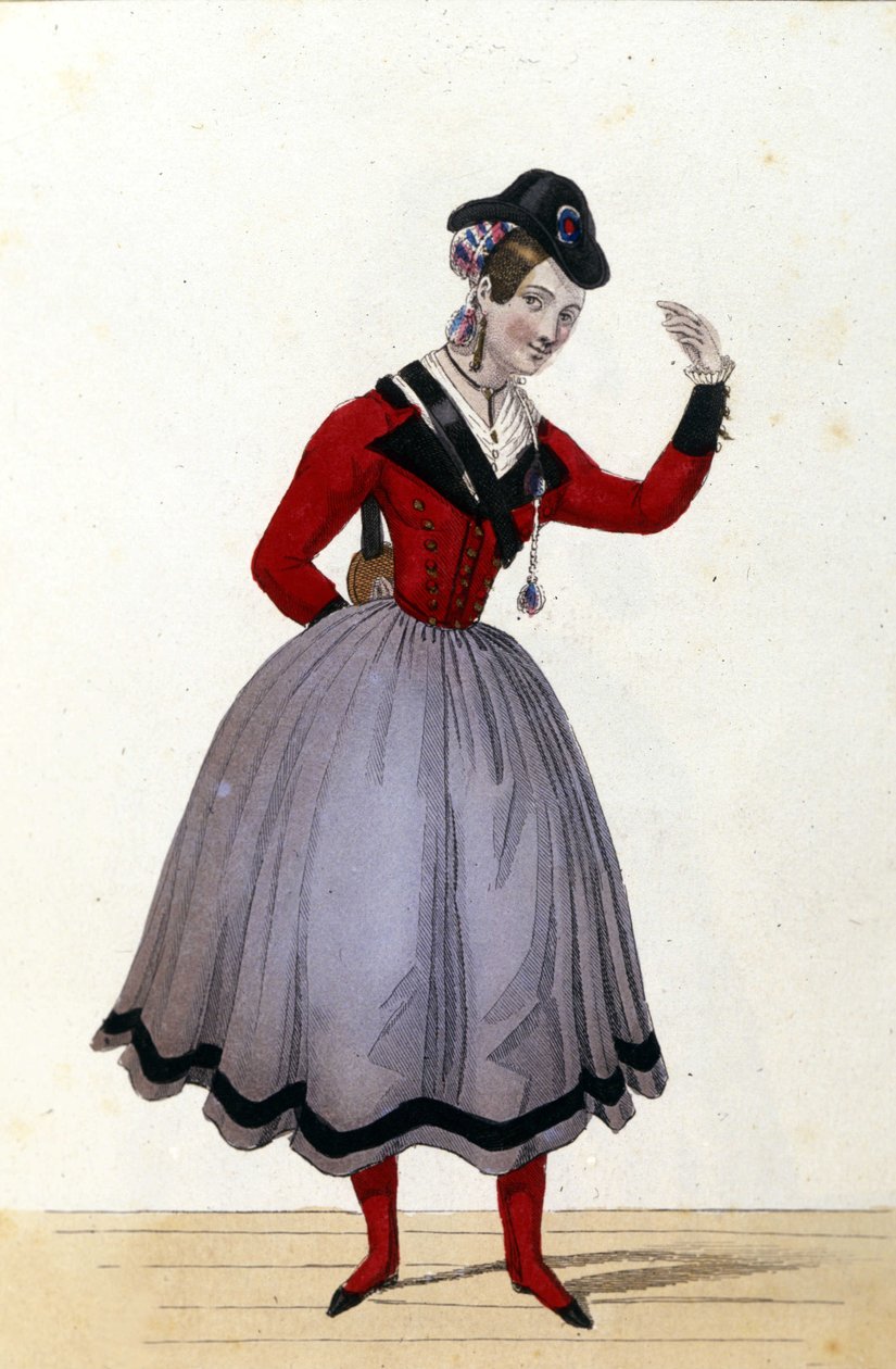 Kostym för den komiska operan "La fille du regiment" "av Gaetano Donizetti av Unknown artist