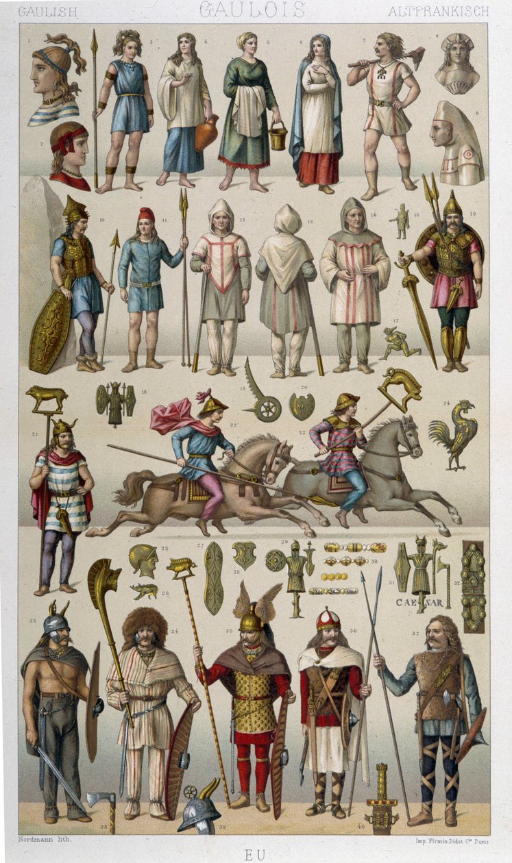 Dräkter, rustningar och vapen av gallerna och deras krigare av Unknown artist