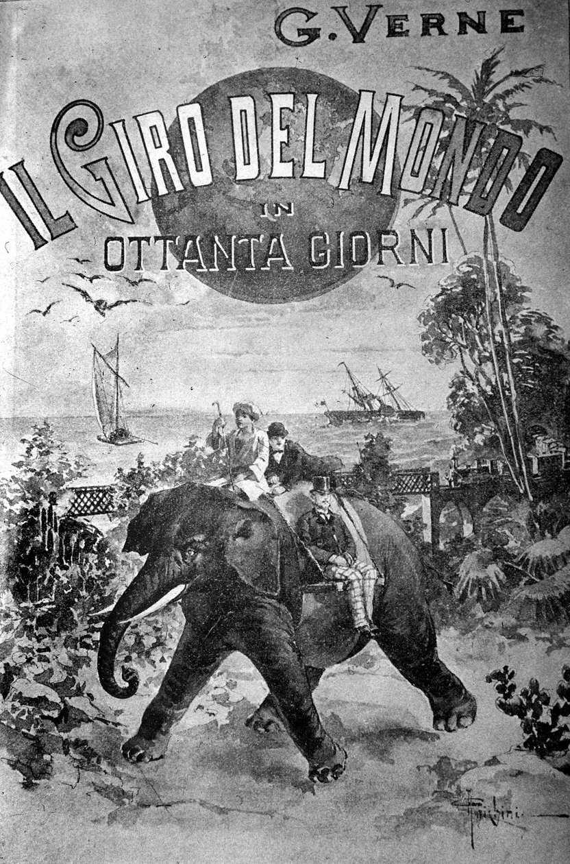 Omslag till Around the World in 80 Days av Jules Verne (1828 - 1905). av Unknown artist