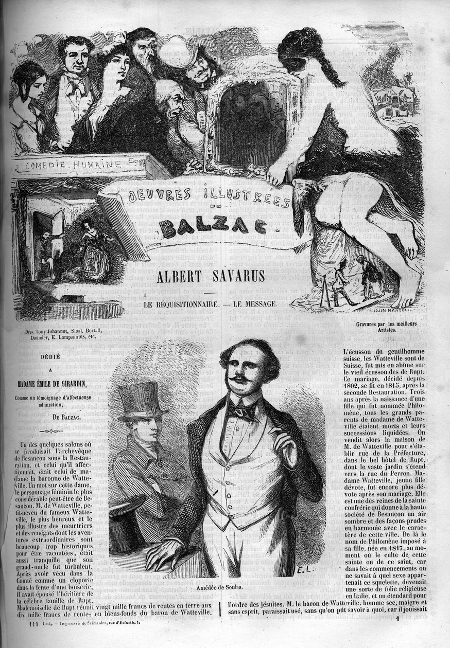 Omslag till romanen "" Albert Savarus "" av Unknown artist