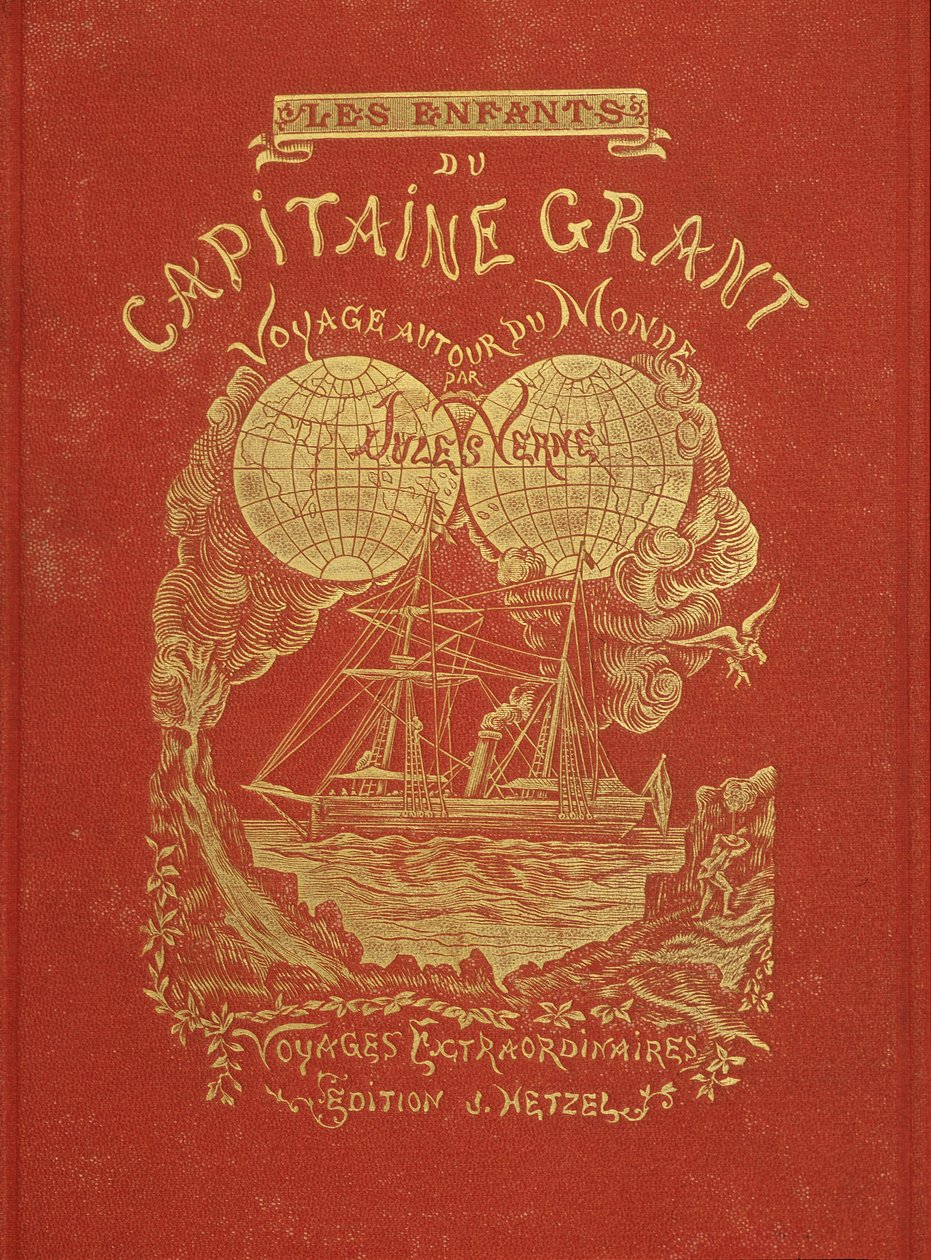 Omslag till Jules Vernes bok "The Children of Captain Grant", red. Hetzel av Unknown artist