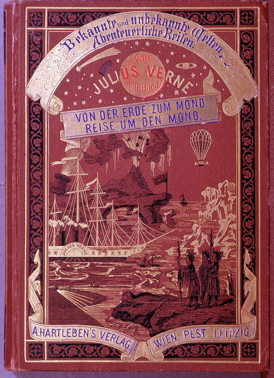 Omslag till en bok av Jules Verne på tyska av Unknown artist