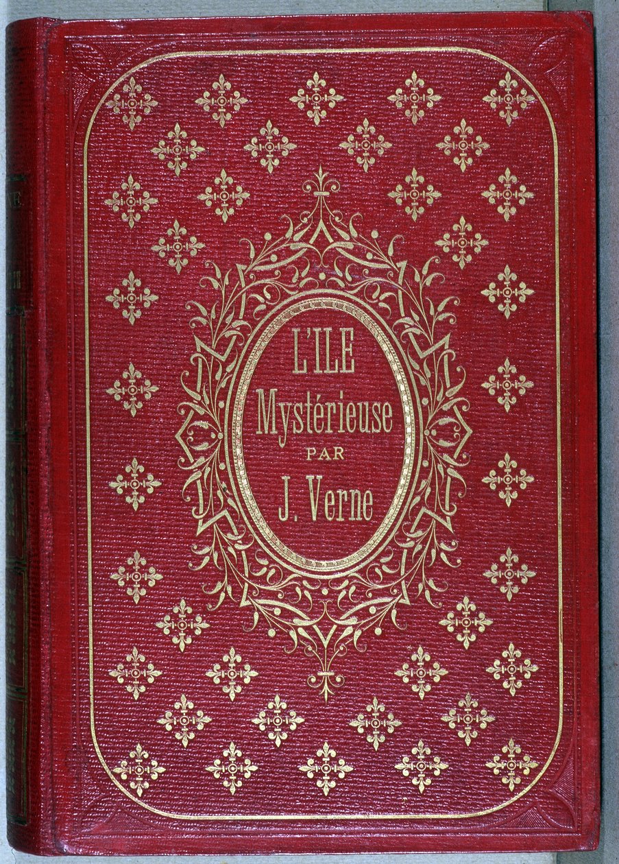 Omslaget till boken ""Den mystiska ön"", roman av Jules Verne av Unknown artist
