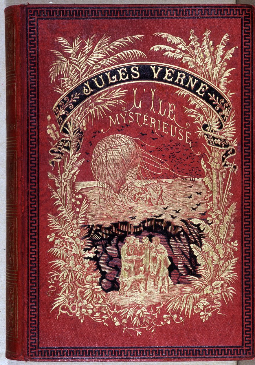 Omslag till boken "The Mysterious Island" av Jules Verne. av Unknown artist