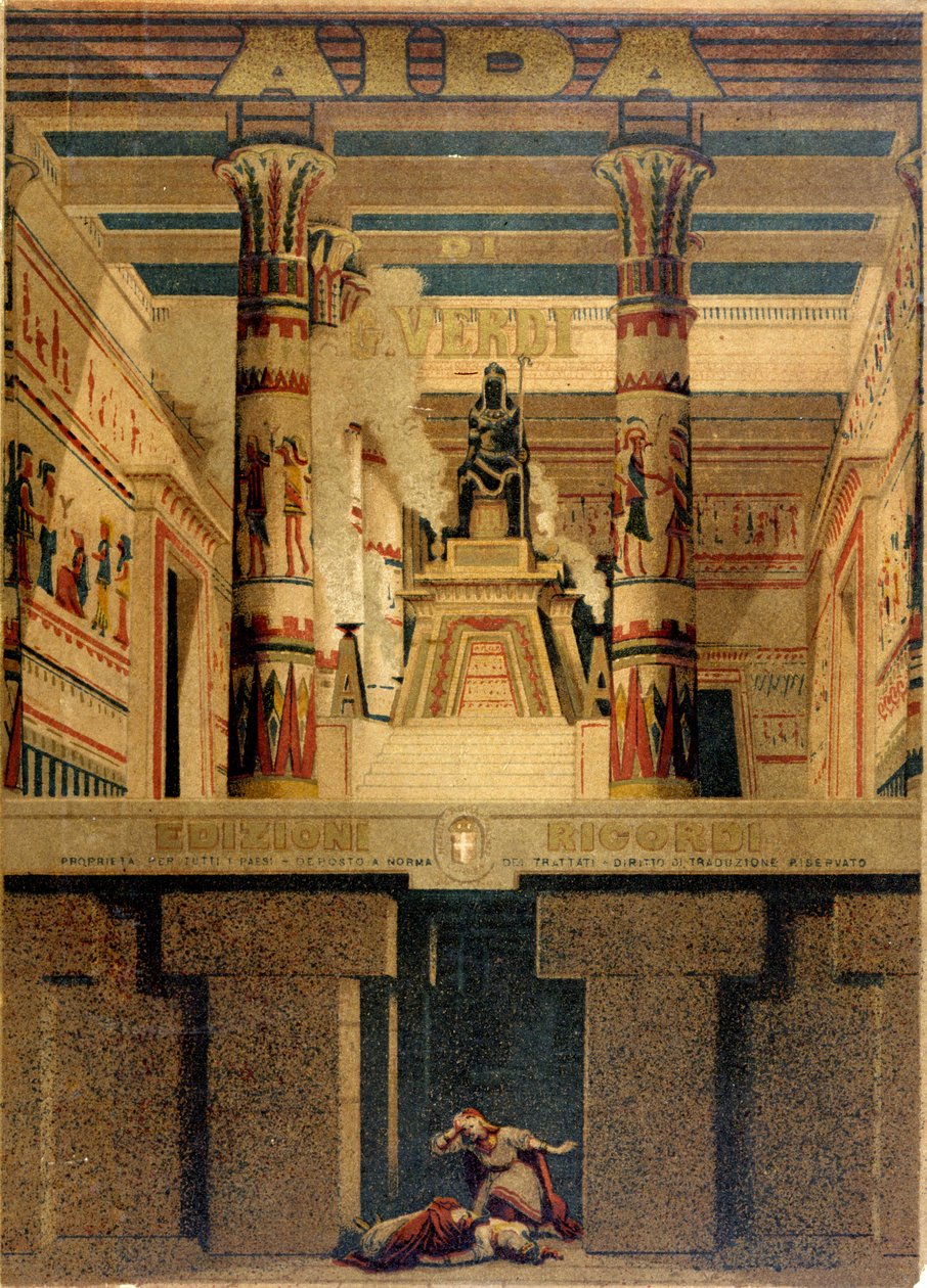 Omslag till första partituren av "" Aida"" av Giuseppe Verdi.Ricordi Edition. av Unknown artist