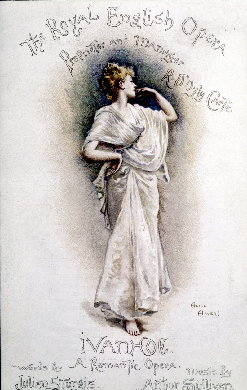 Omslag till programmet för operan "Ivanhoe" (efter Walter Scott) av den brittiske kompositören Arthur Sullivan (1842-1900) 31 januari av Unknown artist