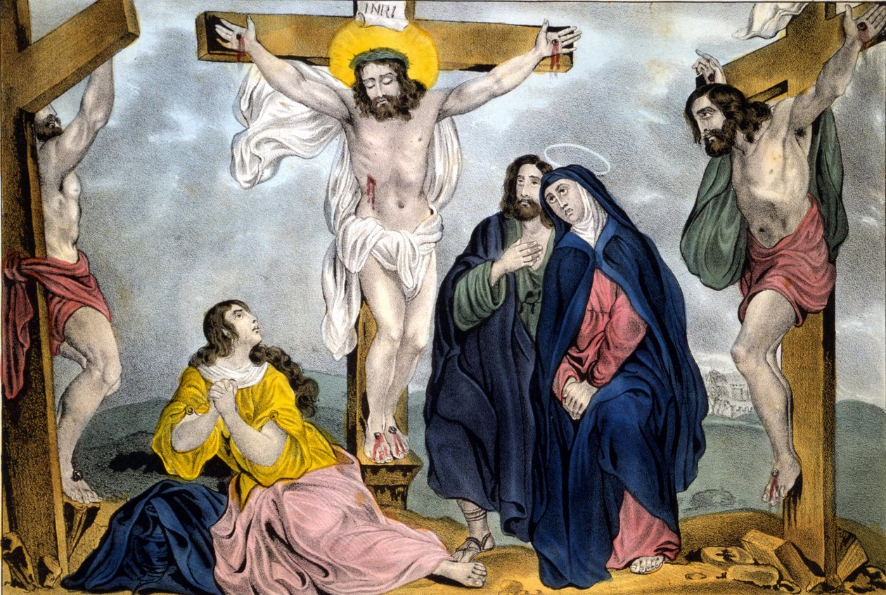 Crucifixion av James Baillie (1838 - 1855) - Gravyr omkring 1846 av Unknown artist