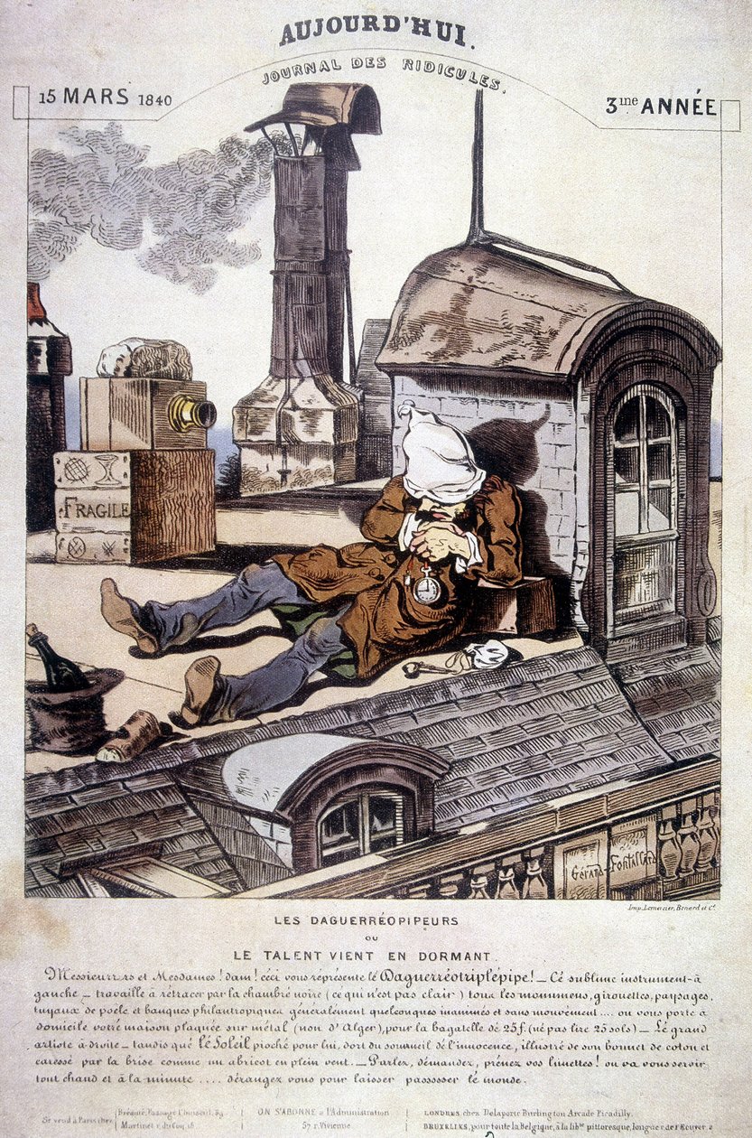 Daguerreopipers eller Talent kommer i sömnen. Ironisk artikel mot det nya fotografyrket. I "" Today, journal of ridicules"", den 15/03/1840. av Unknown artist