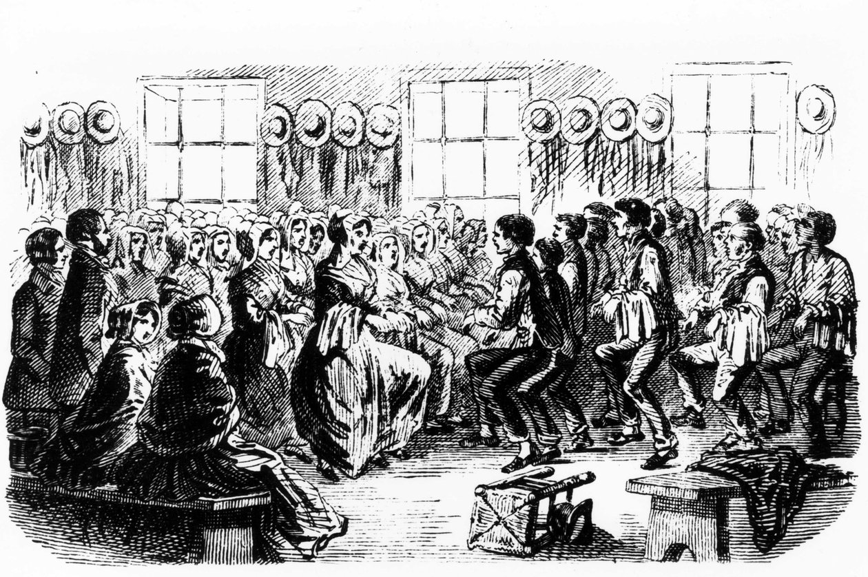 Dansshakers. 1800-talsgravyr. av Unknown artist
