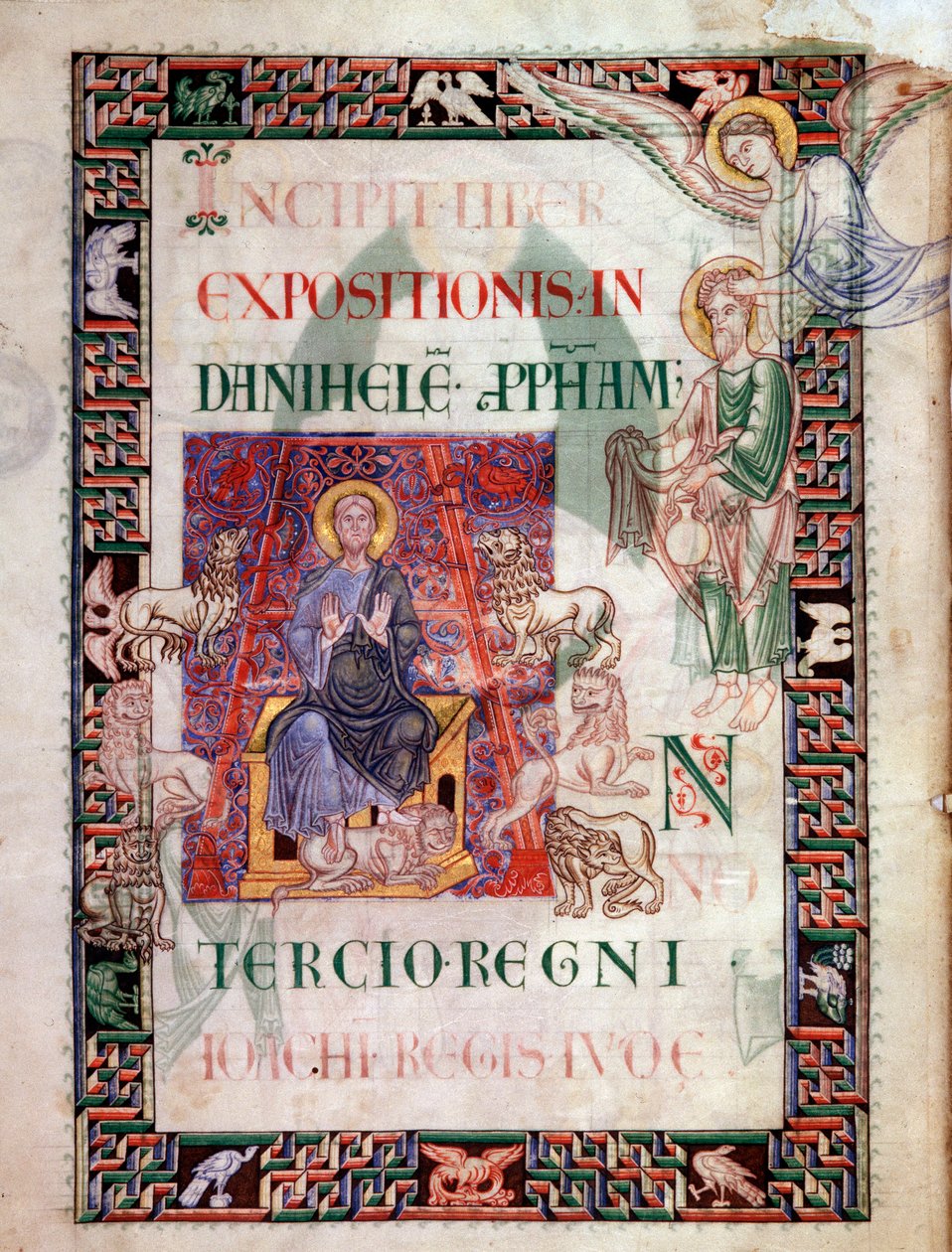 Daniel i lejongropen räddad av profeten Habakkuk (Habakkuk, Habakkuk, Habakkuk, Habakkuk, Habakkuk) Miniatyr hämtad från manuskriptet "Ancient History to Caesar"", av Saint John of Acre av Unknown artist